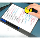 Set Agenda A5 Reutilizabila cu Pagini Tip Tabla, Agenda Pagini Albe cu Stergere Uscata, 3 Markere, 1 Burete și 1 Laveta de sters, Portabila, 24 x 16.5 cm, Coperta Piele, Albastru - vivimall.ro