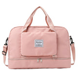 Geanta Pliabila, Flippy, pentru Voiaj, Buzunare Multiple, de Mana, Impermeabila, Material Textil, Capacitate 8 Kg, Dimensiune Deschisa 42x28x10 cm, Roz