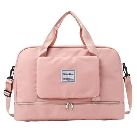 Geanta Pliabila, Flippy, pentru Voiaj, Buzunare Multiple, de Mana, Impermeabila, Material Textil, Capacitate 8 Kg, Dimensiune Deschisa 42x28x10 cm, Roz