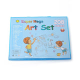 Set Complet Pentru Desen Si Pictura, 208 Piese, Creioane, Markere, Acuarele Cu Apa Si Ulei, Pixuri, Hartie De Desen, Radiera, Ascutitoare, Radiera, Suport Pentru Planse, Cutie Mica, English - vivimall.ro