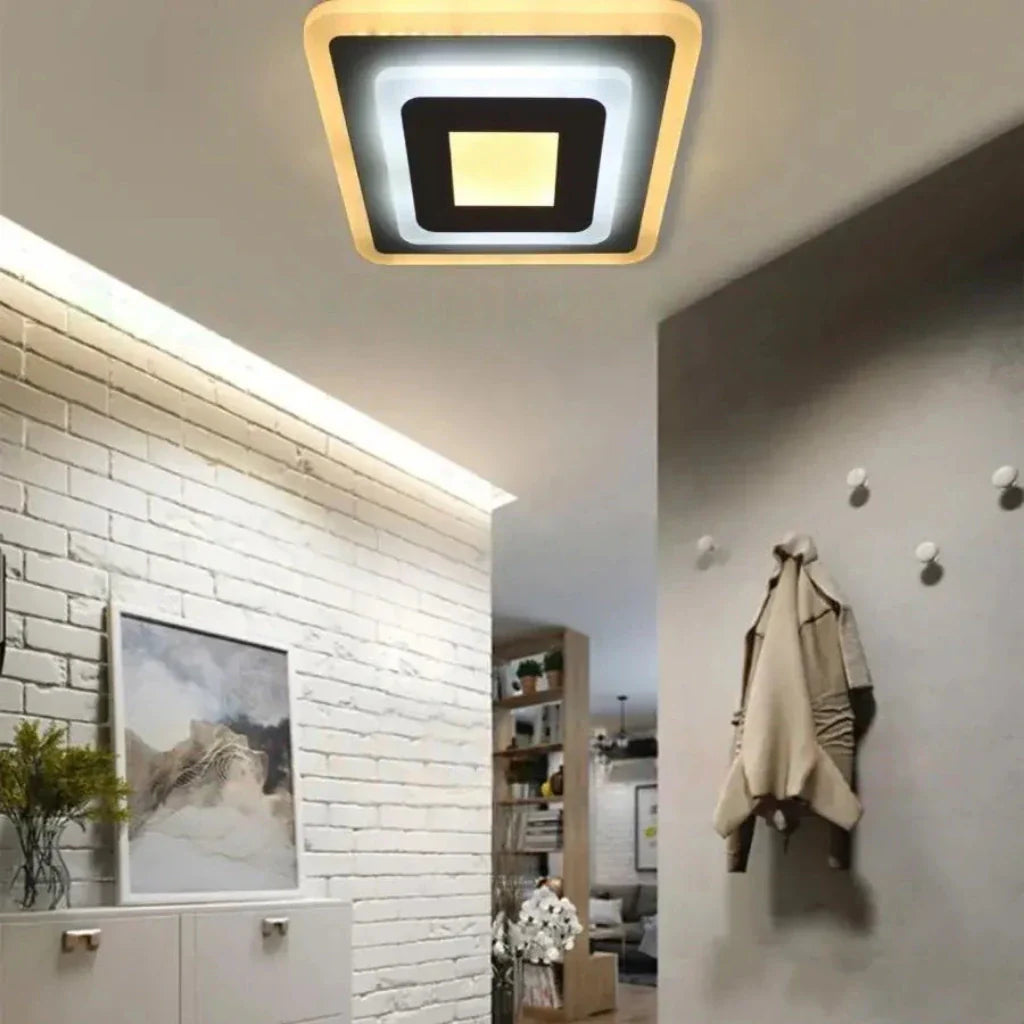 Lustra Led Mornika, Diametru 25Cm, Patrata, Lumina Neutra - vivimall.ro