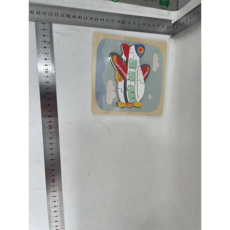 Puzzle Montessori din Lemn pentru Copii, Flippy, 3D, 0-3 Ani, Model Avion, Educativ, Intuitiv, Creativ, 6 Piese, 15x15x0.5 cm, Multicolor