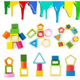 Jucarie Montessori Din Lemn, Tip Puzzle, Cu 5 Forme Asimetrice, 15 Piese, Educativa, Interactiva, Creativa, Model Forme Geometrice, Materiale Non Toxice, +2 Ani, 29X6.5 Cm, Multicolor - vivimall.ro