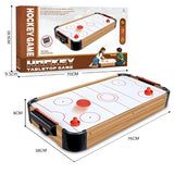 Masa Air Hockey Graffiti fara Picioare, Vivimall, Lemn, 2 Pucuri, Tabela Scor, 2 Impingatoare, 76x38x9 cm, Maro - vivimall.ro