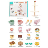 Jucarie Educativa Montessori din Lemn, Flippy, Set de Joaca Interactiv, Model Etajera cu 3 Niveluri pentru Deserturi si Prajituri, Dezvolta Motricitatea si Imaginatia, 3ani+, Multicolor - vivimall.ro