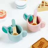 Jucarie Educativa Montessori din Lemn, Flippy, Set de Joaca Interactiv, Model Etajera cu 3 Niveluri pentru Deserturi si Prajituri, Dezvolta Motricitatea si Imaginatia, 3ani+, Multicolor - vivimall.ro