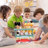Detaliu logo Flippy pe standul de înghețată din lemn, calitate premium jucărie educativă Montessori