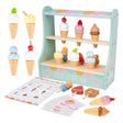 Stand înghețată Flippy My Little Gelateria din lemn Montessori, vedere frontală completă, multicolor