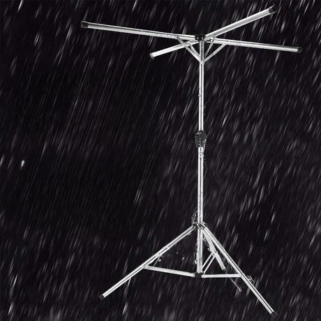 Uscator de Rufe, Vivimall, Pliabil, Telescopic, 4 Brate, din Otel Inoxidabil, Rezistent la Vreme Rea, Gri