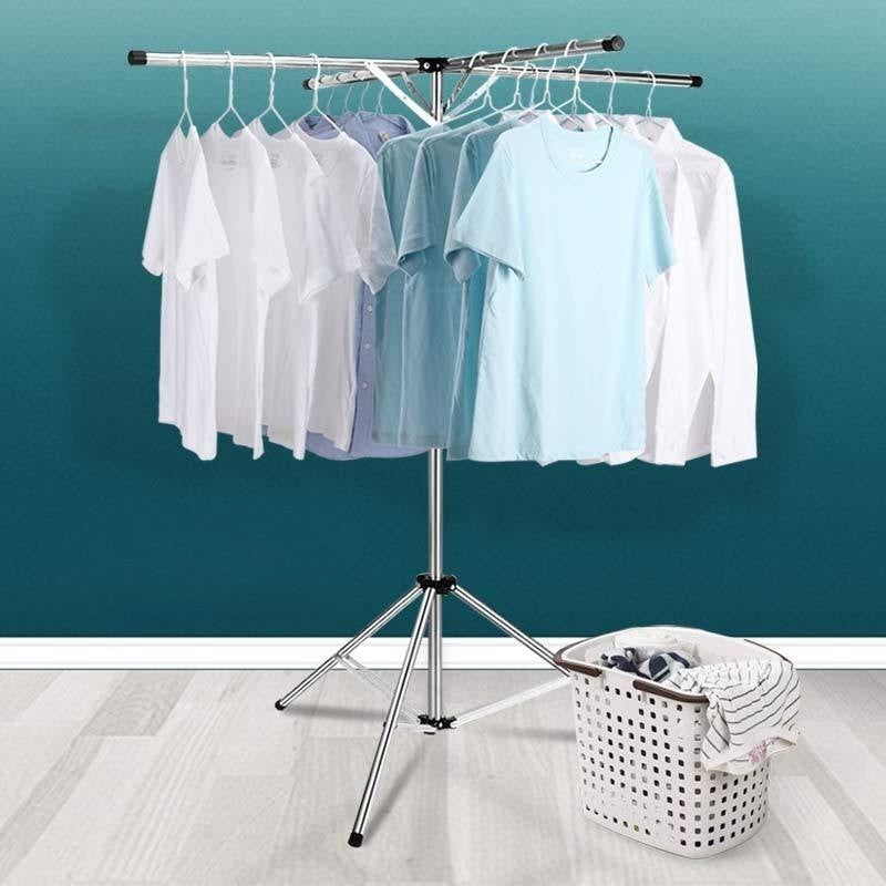 Uscator De Rufe, Pliabil, Telescopic, 4 Brate, Din Otel Inoxidabil, Rezistent La Vreme Rea, Gri - vivimall.ro