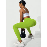 Pantaloni de Fitness/Yoga, Flippy, pentru Femei, Material Elastic, Spandex, Talie Inalta, Verde, Marime S - vivimall.ro