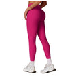 Pantaloni roz talie înaltă din spandex pentru fitness și yoga, vedere frontală, mărime M