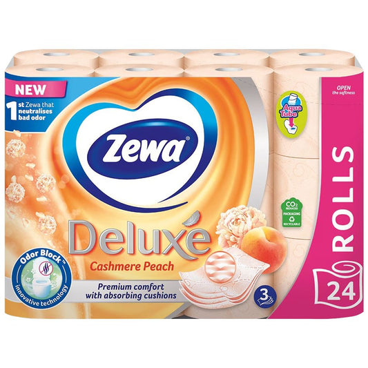 Hartie Igienica, ZEWA, Deluxe Cashmere Peach, 3 Straturi, Set 24 Role - vivimall.ro